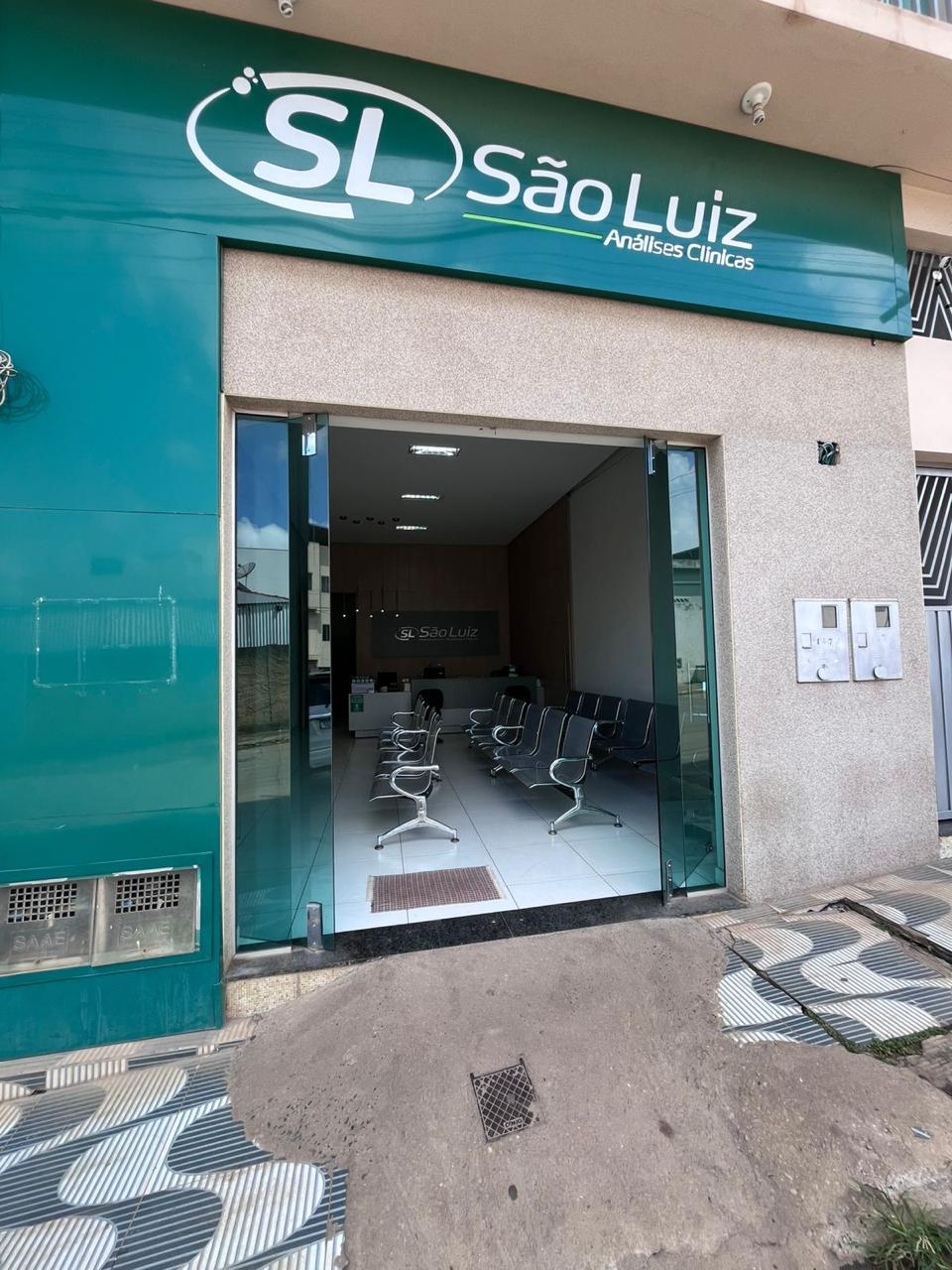 Fachada da unidade Córrego Fundo do Laboratório São Luiz em Córrego Fundo