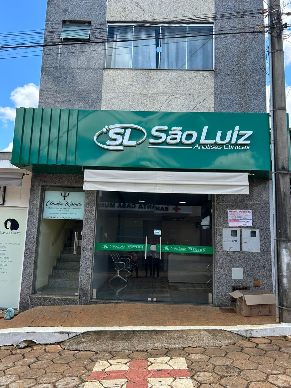 Fachada da unidade Pimenta do Laboratório São Luiz em Pimenta